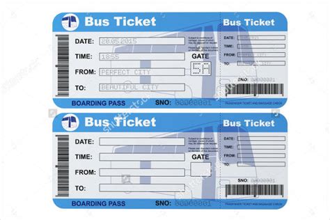 Printable Bus Ticket